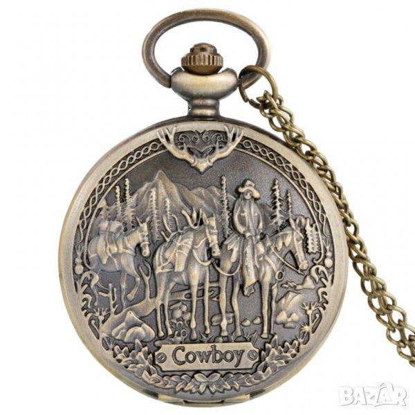 Нов джобен часовник каубой уестърн дивия запад индианци     , снимка 1