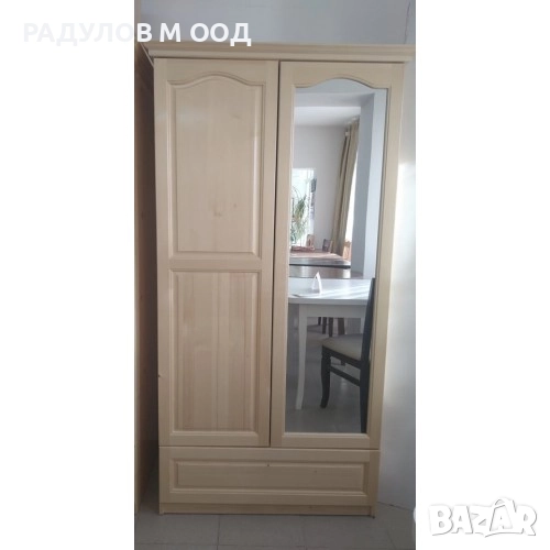 Гардероб масив чам двукрилен 90*180 см с едно чекмедже / 30537, снимка 1