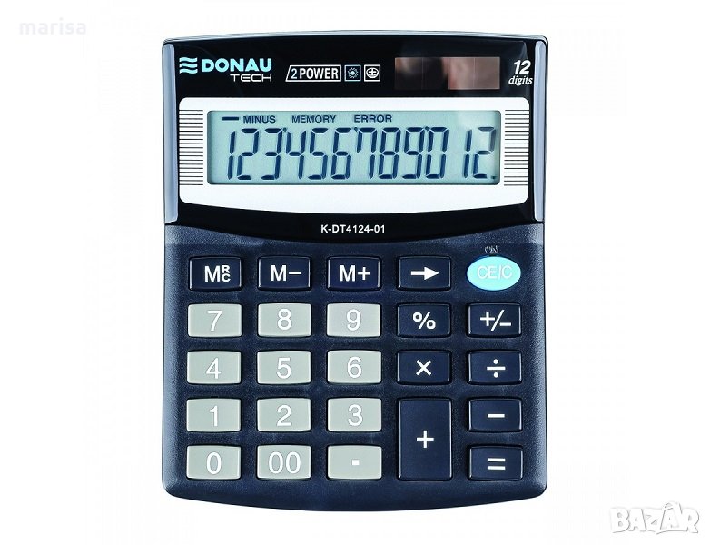 Настолен калкулатор Donau Tech, 12 разряда, черен Код: 30614, снимка 1
