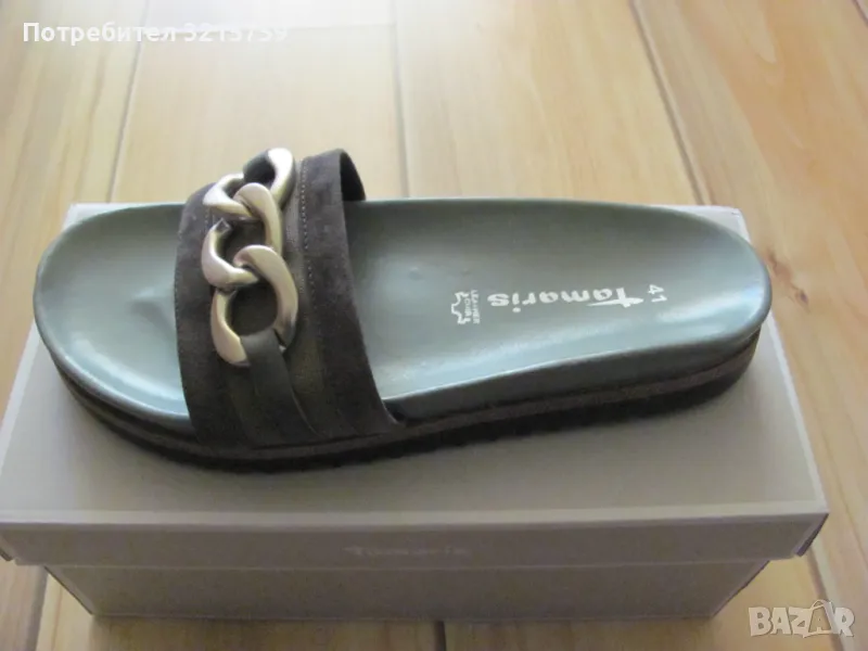 Нови Дамски чехли TAMARIS номер 41, естествена кожа, снимка 1