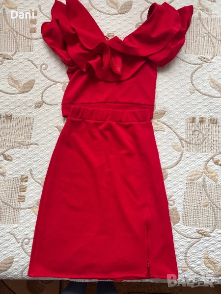 Сет от две части в червен цвят , снимка 1