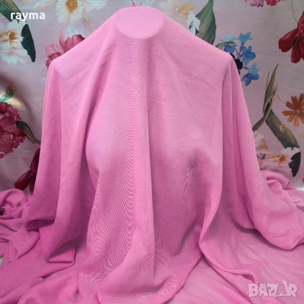 -70% Плат италиански памучен розов шифон, снимка 1