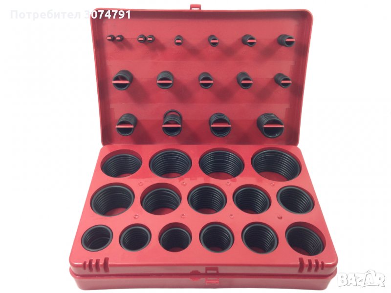 Комплект 382 броя Гумени О-пръстени Уплътнения Уплътнителен пръстен, снимка 1