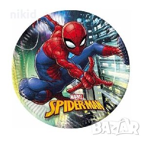 Спайдърмен SPİDERMAN 8 бр големи парти чинии чинийки, снимка 1