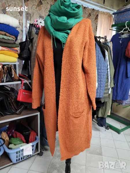 оранжева дълга жилетка- L , снимка 1