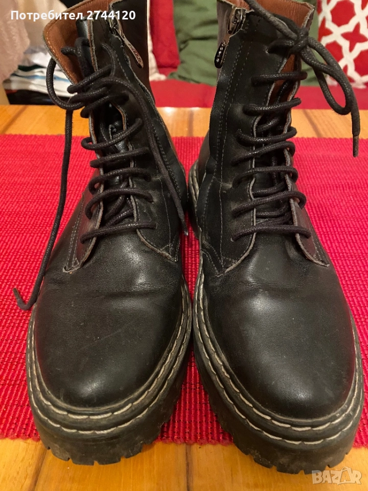 Дамски кожени боти номер 37, снимка 1