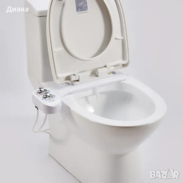 Приставка биде за тоалетна чиния с дюза за гореща и студена вода, снимка 1