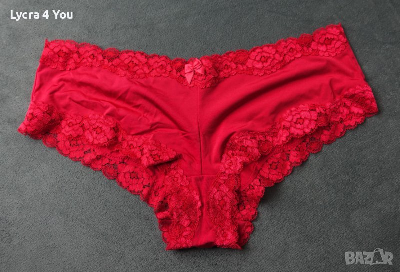 H&M M размер червен полубоксер/бразилиана с дантела, снимка 1
