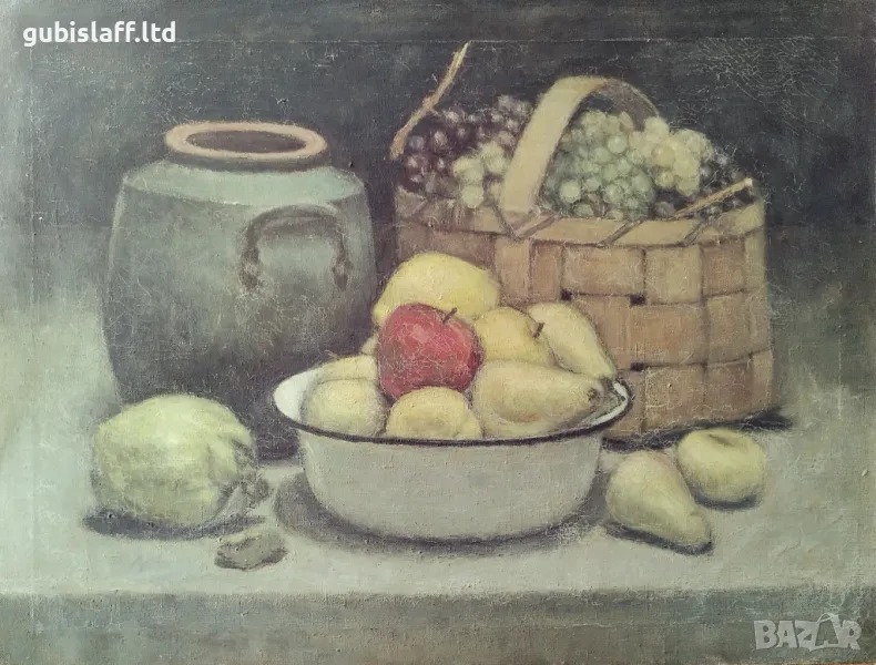 Картина, натюрморт с плодове, худ. Марин Петров Железаров (1933-2001), снимка 1