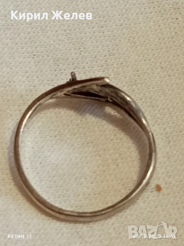 Винтидж сребърен пръстен с паднал камък майсторска ръчна изработка 39963, снимка 4 - Пръстени - 52687662