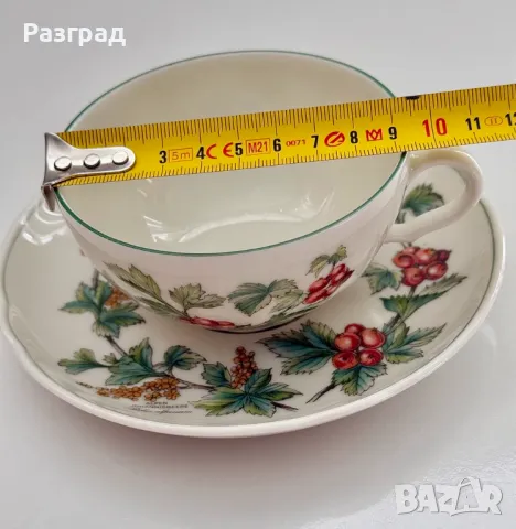 Порцеланов сет чаша с чинийка за чай Seltmann Weiden Bavaria W.Germany, Waldbeere, снимка 10 - Чаши - 48544851