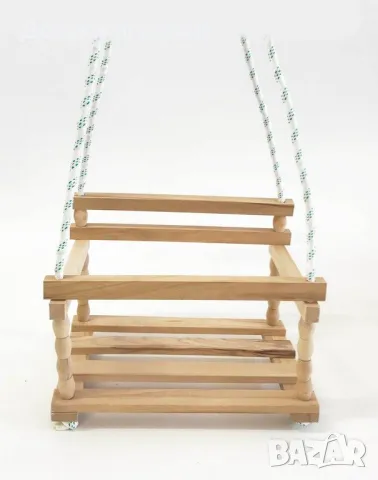 Детска дървена люлка с въжета, снимка 2 - Други - 49166497