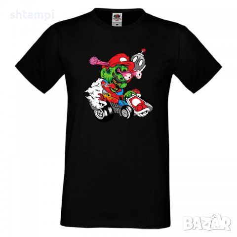 Мъжка тениска Mario Cart Zombie 3 Игра,Изненада,Подарък,Празник,Повод, снимка 3 - Тениски - 37236088