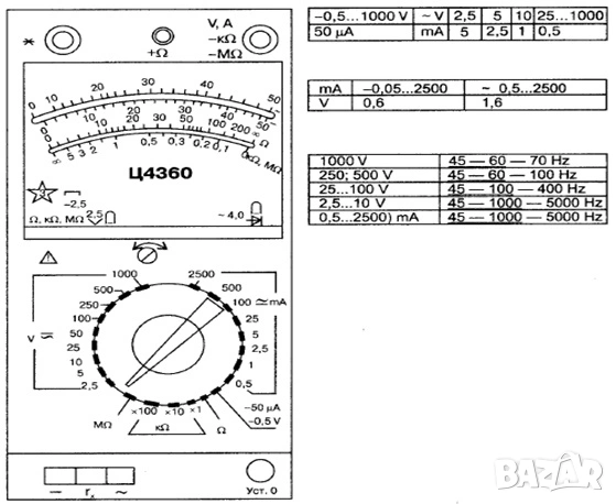 руски мултицет Ц4360, снимка 6 - Друга електроника - 51723729