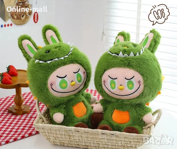 Голяма плюшена играчка Лабубу Динозавър 40см- 100см, Labubu Dinosaur, снимка 7 - Плюшени играчки - 51440134