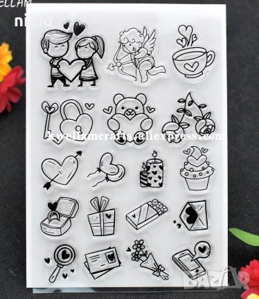 микс малки картинки силиконов гумен печат декор бисквитки фондан Scrapbooking