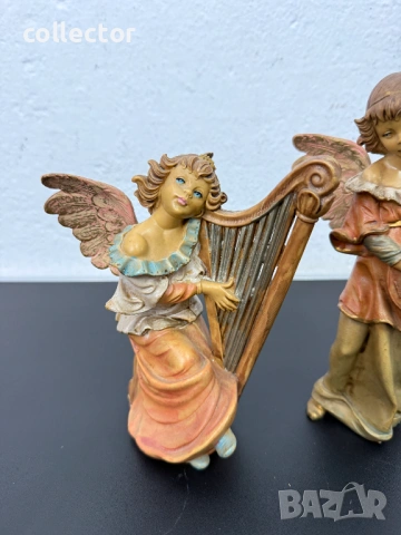 Двойка ангели / ангел музиканти. №7806, снимка 2 - Антикварни и старинни предмети - 53019239