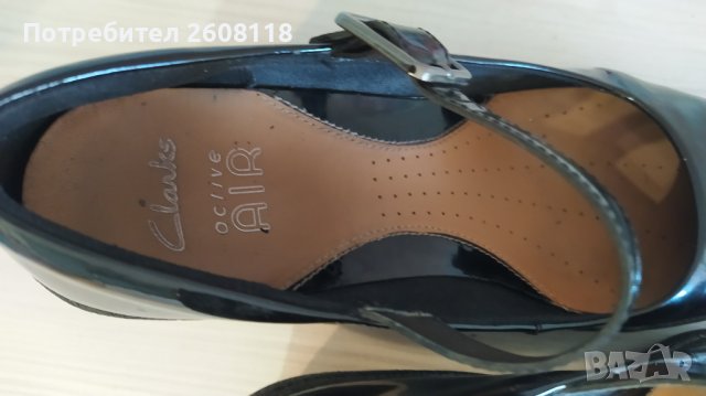 CLARKS черни, лачени – на платформа, № 40, снимка 8 - Дамски ежедневни обувки - 38445464