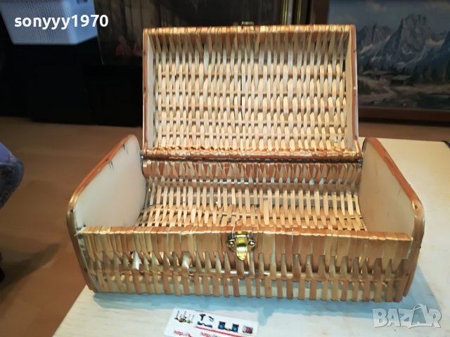ПЛЕТЕНА КУТИЯ-ВНОС ФРАНЦИЯ 3010221127L, снимка 4 - Антикварни и старинни предмети - 38498472