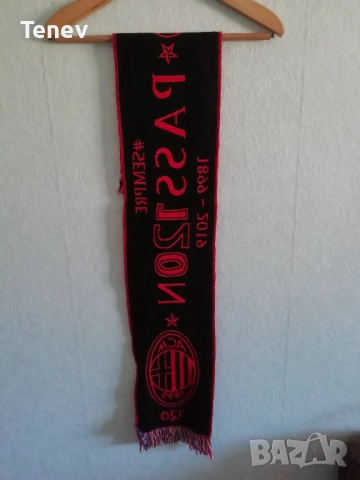 AC MILAN 120 ANNI 1899-2019 PASS120N юбилеен шал футболен Милан SCARF SCIARPA ULTRAS оригинален , снимка 3 - Футбол - 52802332