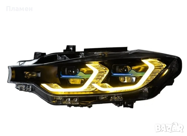 ЛЕД Фарове BMW F30 LED Laser Оборудван!! Plug & Play Bi-color Halogen ( бял и жълт/ M3 ), снимка 3 - Части - 52190721