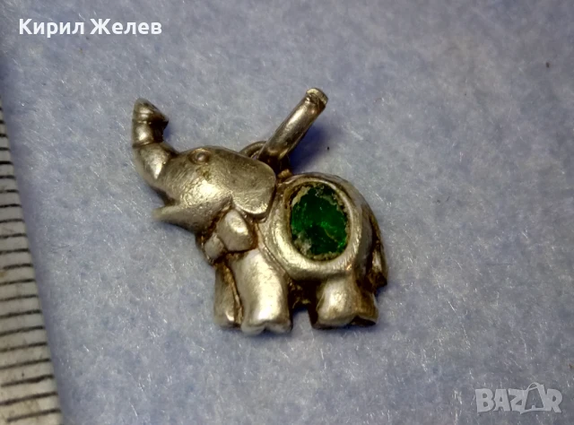 СТАР СКЪПОЦЕНЕН ФИГУРАЛЕН СРЕБЪРЕН ПЕНДАНТ СЛОНЧЕ СРЕБРО ВИСОКА ПРОБА с НАТУРАЛЕН ХРИЗОЛИТ 37437, снимка 6 - Антикварни и старинни предмети - 50542140