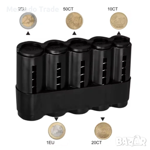 Монетник за кола Mercado Trade, За евро монети, Черен, снимка 3 - Аксесоари и консумативи - 53419219