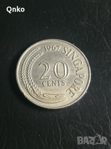 Сингапур, 20 цента 1967, Singapore, Singapur, снимка 1 - Нумизматика и бонистика - 33506888
