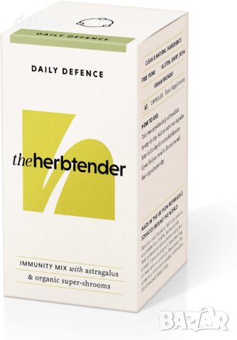 THE HERBTENDER 60 вегански адаптогенни добавки с астрагал, чага и органични супер гъби за имунитет