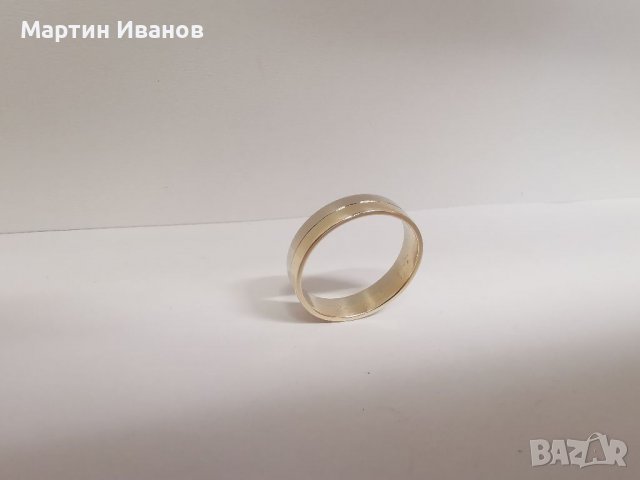 Златна халка единична бяло и жълто злато , снимка 7 - Пръстени - 37216079