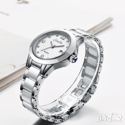 Сребрист Дамски Часовник, снимка 4 - Дамски - 27206001