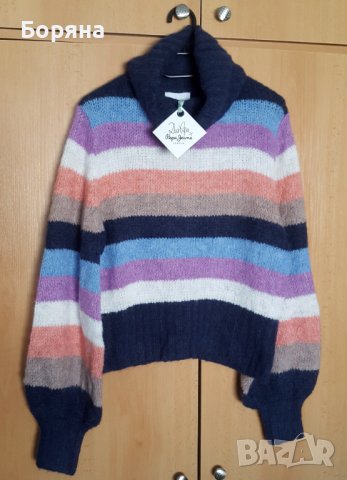 НАМАЛЕН - Dua Lipa & Pepe Jeans нов с етикет пуловер, снимка 3 - Блузи с дълъг ръкав и пуловери - 40312475