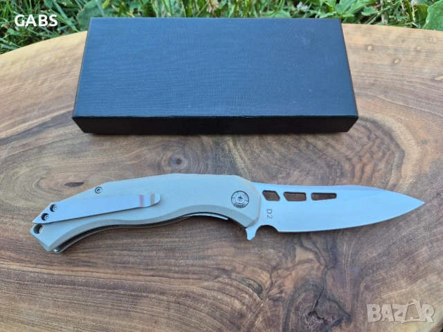 Сгъваем джобен нож D2,двуцветна дръжка,D120, снимка 4 - Ножове - 50787461