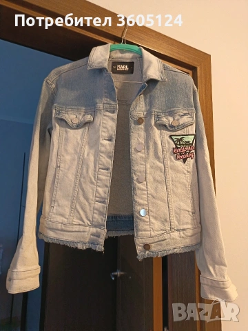 Оригинално дънково яке KARL LAGERFELD размер XS, снимка 7 - Якета - 53068923