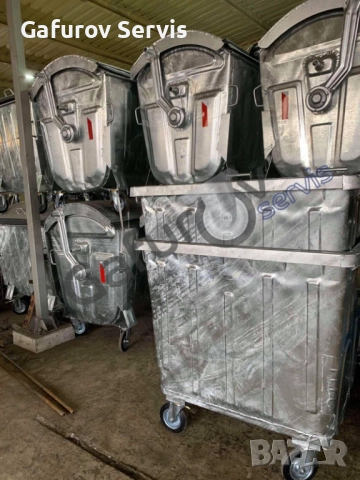 Метален контейнер за смет тип ”Бобър” 1100 л - поцинкован, усилен корпус, 4 колела, снимка 4 - Друго - 52273286