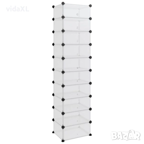 vidaXL Етажерка за обувки, прозрачна（SKU:340561）