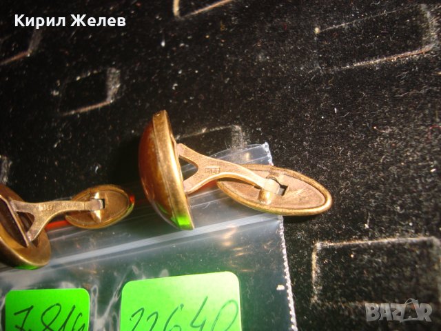 КЕХЛИБАРЕНИ ПОЗЛАТЕНИ СССР БРОНЗОВИ БУТОНЕЛИ с БАЛТИЙСКИ КЕХЛИБАР ВИНТИДЖ КОПЧЕТА за РЪКАВЕЛИ 22640, снимка 7 - Антикварни и старинни предмети - 33164260