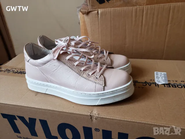 Розови кецове от естествена кожа, снимка 3 - Кецове - 49801376