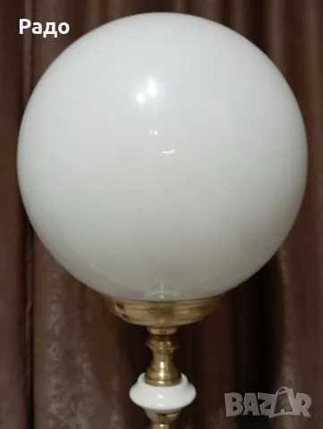 Комплект от две големи месингови порцеланови лампи - лампа, снимка 5 - Настолни лампи - 49432706