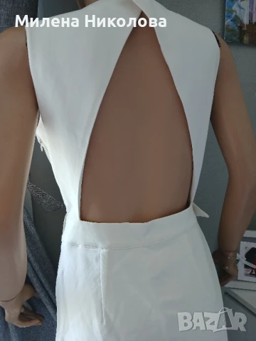 Стилна бяла рокля S, снимка 4 - Рокли - 51148675