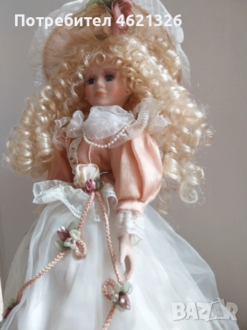 Винтидж френска порцеланова кукла от 80-те години, викториански стил, снимка 14 - Декорация за дома - 52043355