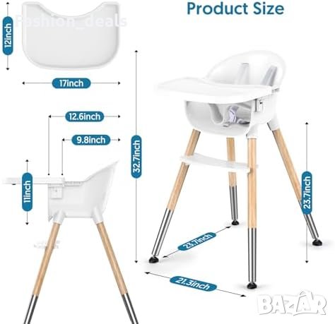 Ново Столче за хранене Bellababy Бебе 5-точков предпазен колан, снимка 3 - Други - 42986157