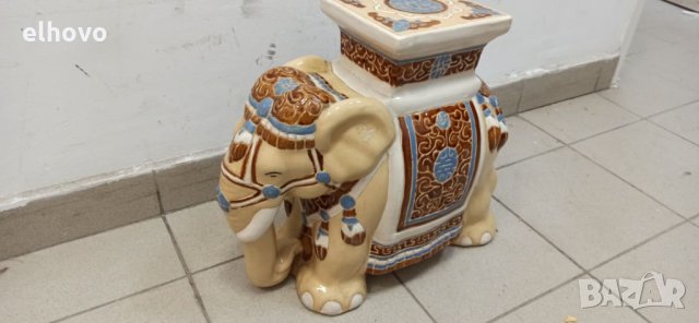 Голям керамичен слон, снимка 6 - Антикварни и старинни предмети - 32718501