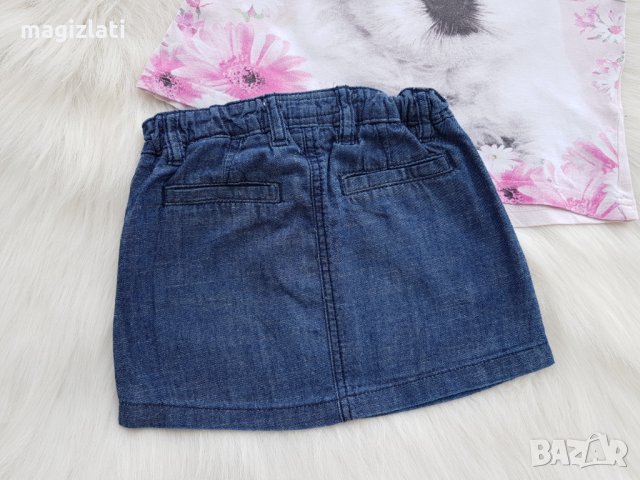 Дънкова пола H&M и тениска 2-3 години , снимка 3 - Детски рокли и поли - 28438920