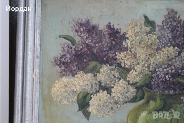 Маслена картина върху шперплат с дървена рамка, снимка 3 - Колекции - 38334136