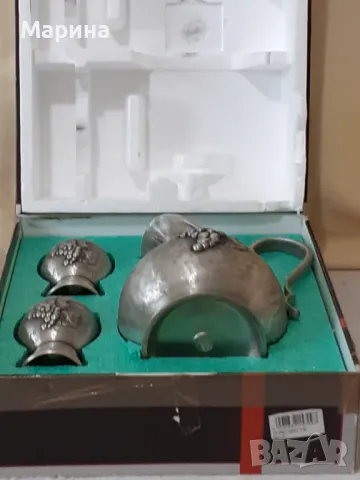 Комплект Кана и чаши за вино от калай Antik*Vintage#74, снимка 9 - Антикварни и старинни предмети - 48691014