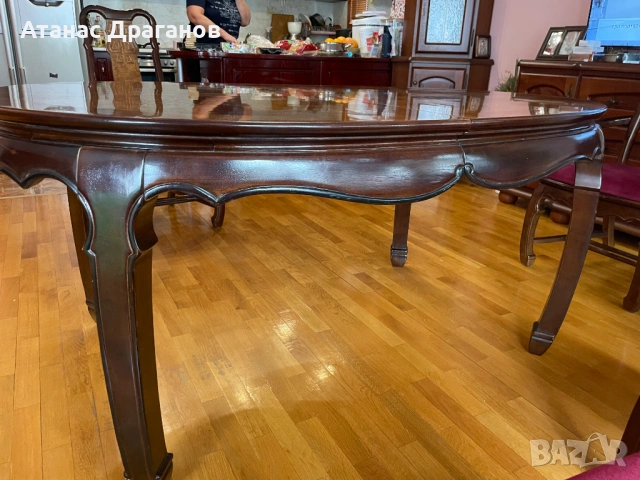 Трапезна разгъваема маса с 6 стола, снимка 7 - Маси - 53479505