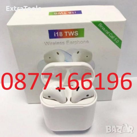 Безжични слушалки i18 Airpods TWS, снимка 2 - Безжични слушалки - 35035448