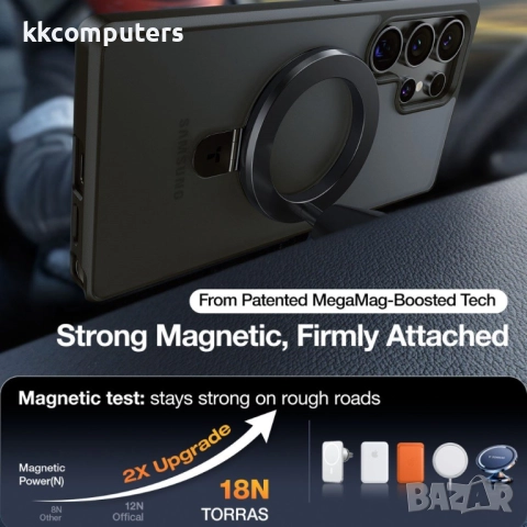 TORRAS Guardian Ostand Калъф за Samsung Galaxy S25 Ultra с MagSafe, Стойка и Скрийн Протектор – Три , снимка 7 - Калъфи, кейсове - 51954015