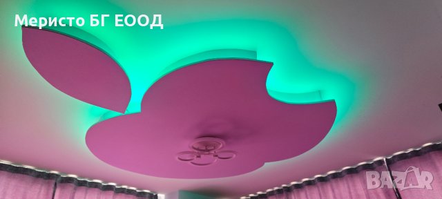 Изработка на интериорно осветление с четирицветна LED лента на фигура от гипсокартон - Меристо БГ, снимка 7 - Електро услуги - 43369067